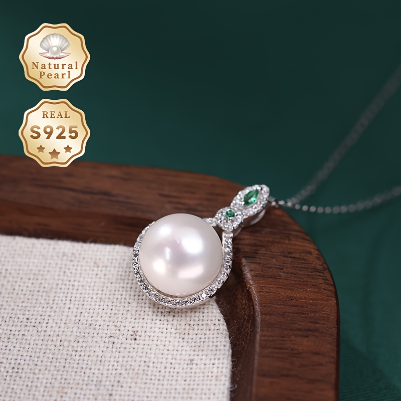 Exquisite Pearl Necklace with Large Flat Round White Freshwater Pearls