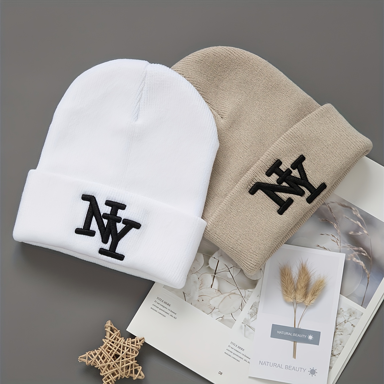 帽子 SKELEPHUNK NY 3D embroidery beanies unisex ny 3d embroidered beanie hats acrylic 100% elastic