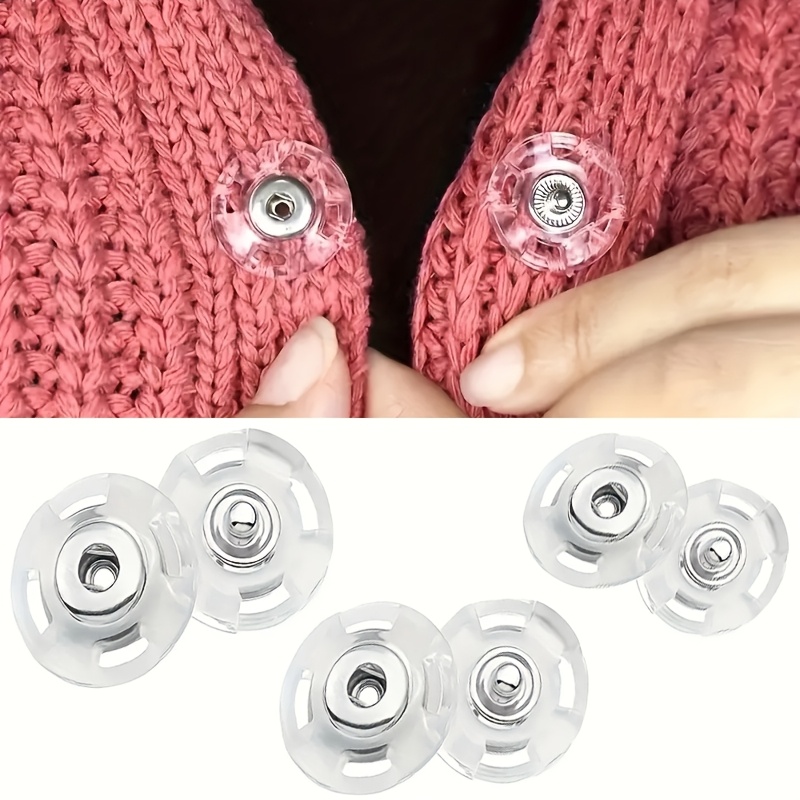 

12 paires de boutons-pression transparents invisibles, élégants boutons-pression ronds en plastique à coudre pour manteaux, vestes, vêtements d'extérieur - Accessoires alimentation requise