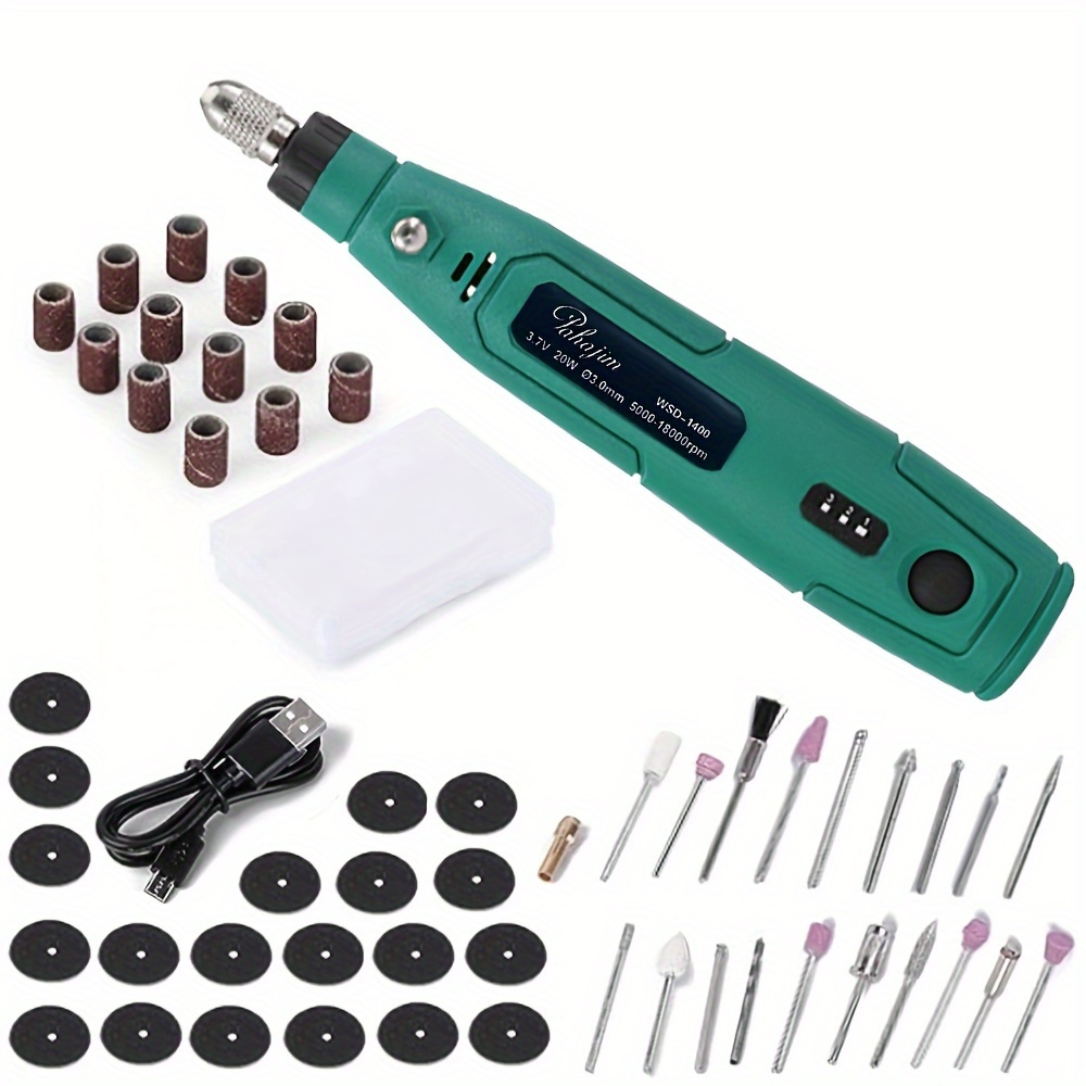 

44pcs Mini Cordless Rotary Tool Set With Usb Rechargeable 3.6v Motor, 3 - For Sanding, Polishing, Drilling, Etching & Diy Crafts, Includes Multiple Bits & Accessories, Rotary Tool Accessories