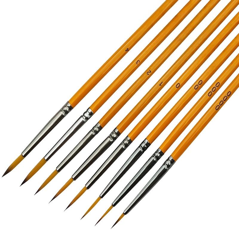 TEMU Set Of 8pcs Precision Paintbrushes, Ideal For Detailed Work, Featuring For Miniature Painting, Suitable For Artists Using Watercolors, Or Oils
