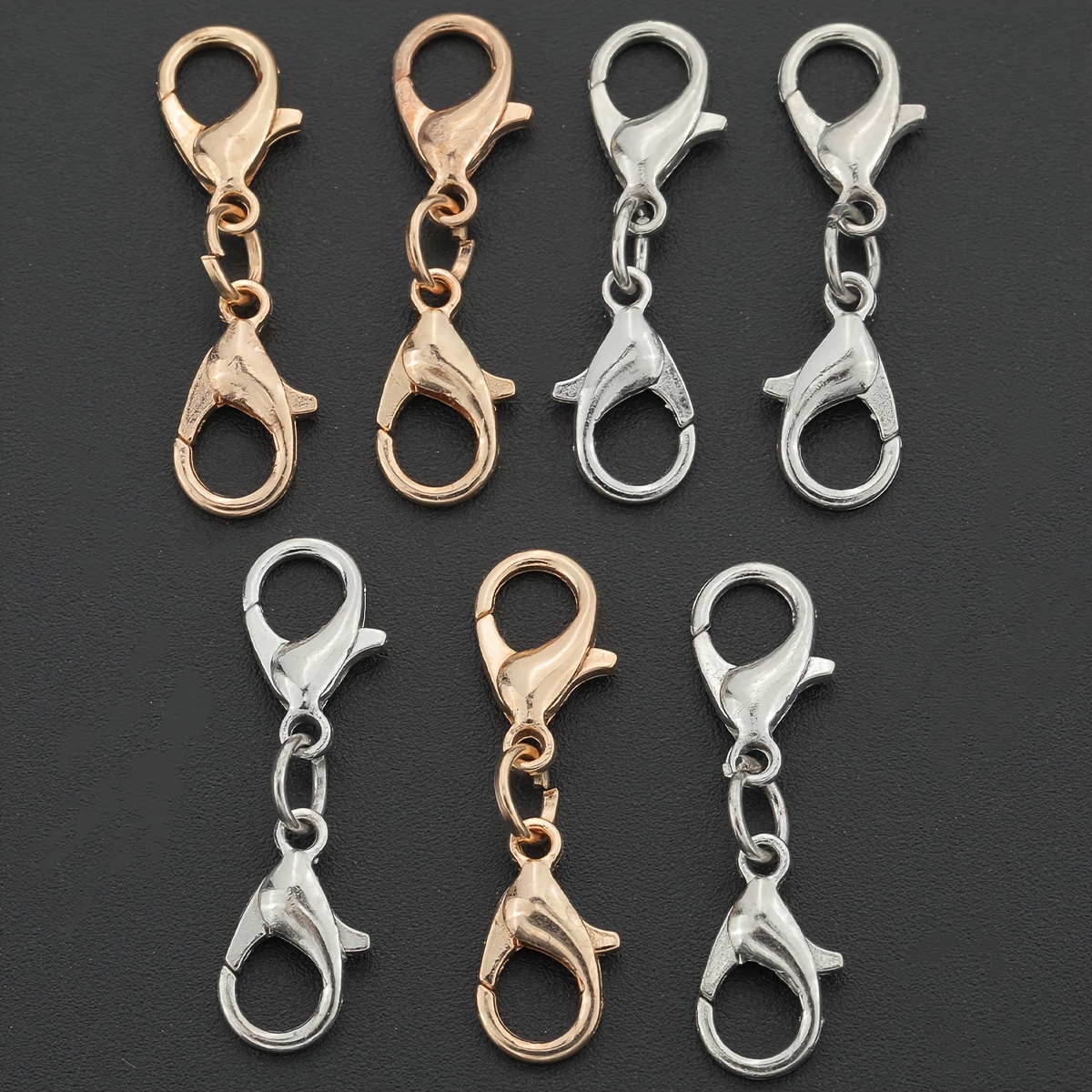 TEMU 24 piezas de cierre de langosta de cabeza de aleación de 12*7mm, adecuado para materiales y accesorios de fabricación de joyas DIY, cierre de