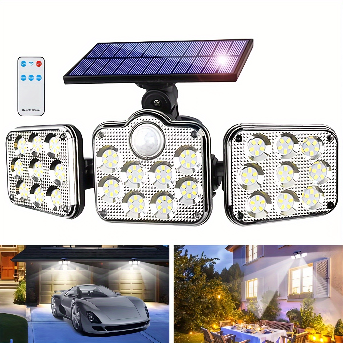 

1pc/2pcs, Solar-powered Led Wall Lights With Smart Motion Sensor, 3 Lighting Modes, Outdoor Lighting Fixture For Garden, Lawn, Fence - Remote Controlled