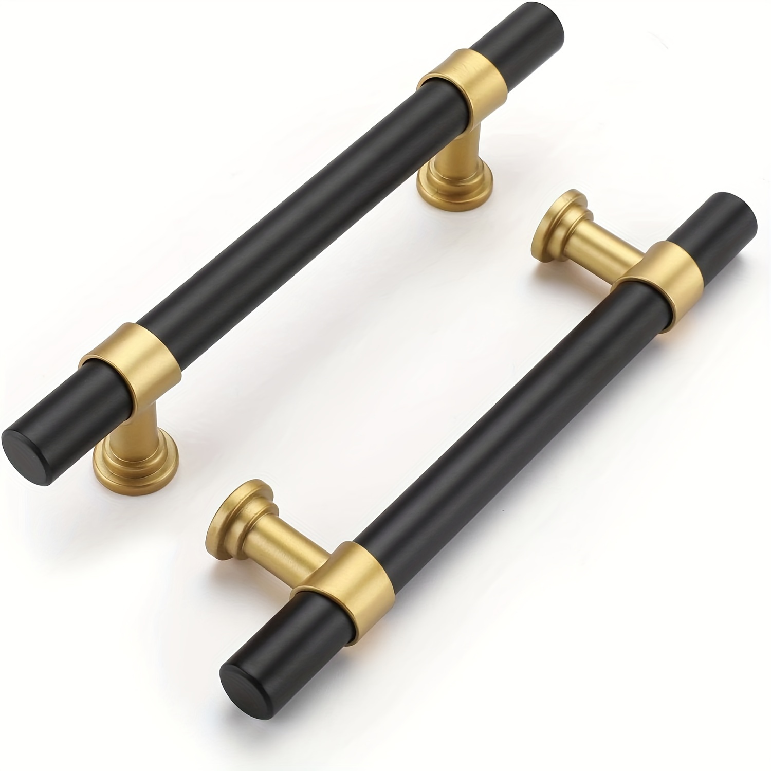 

Haliwu Black Cabinet Pulls, Black&gold Cabinet Handles, Barrel Cabinet Handles Drawer Pulls Kitchen Cabinet Hardware, Gold Pulls Hardware