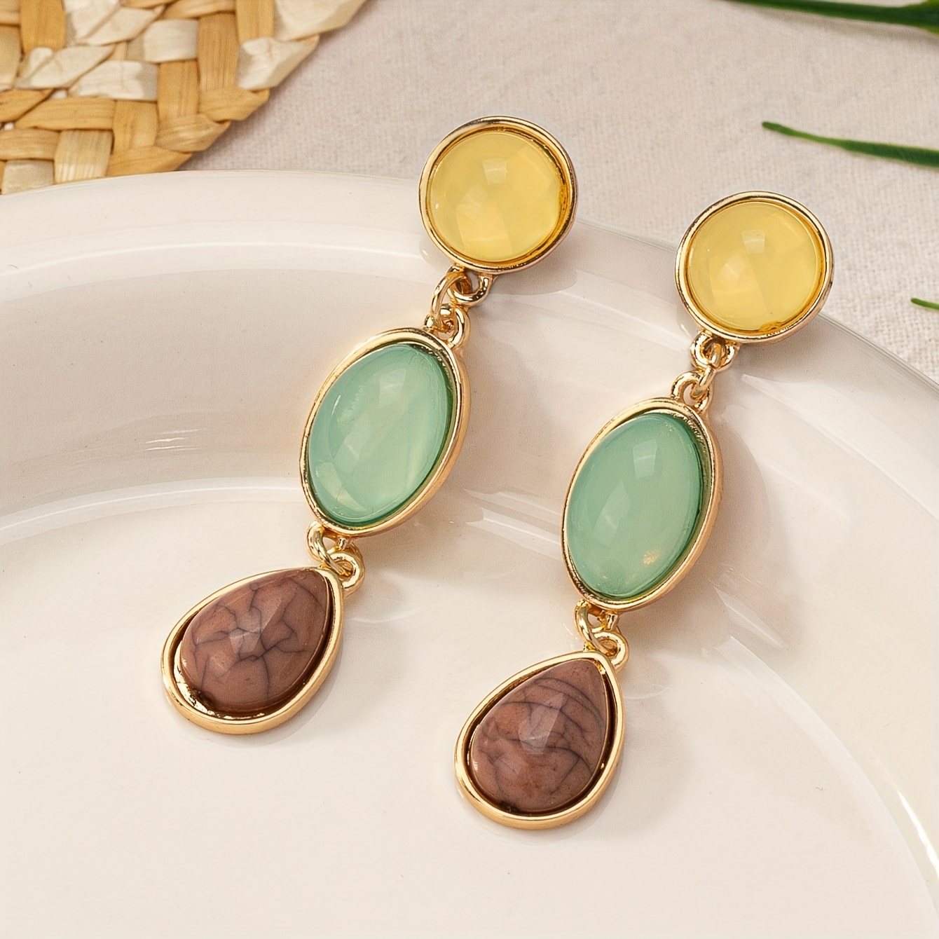 Image of 1 Pair Of Bohemian Style Drop Earrings
