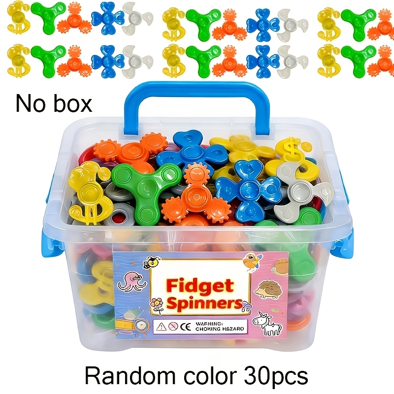 30pcs fidget spinners multicolores cadeaux de fête (couleur aléatoire) - mini jouets de tourne-pièce, design  , couleurs vibrantes (vert, rouge, jaune, orange, violet, rose) - idéal pour cadeaux danniversaire, récompenses scolaires, cadeaux dhalloween et de noël
