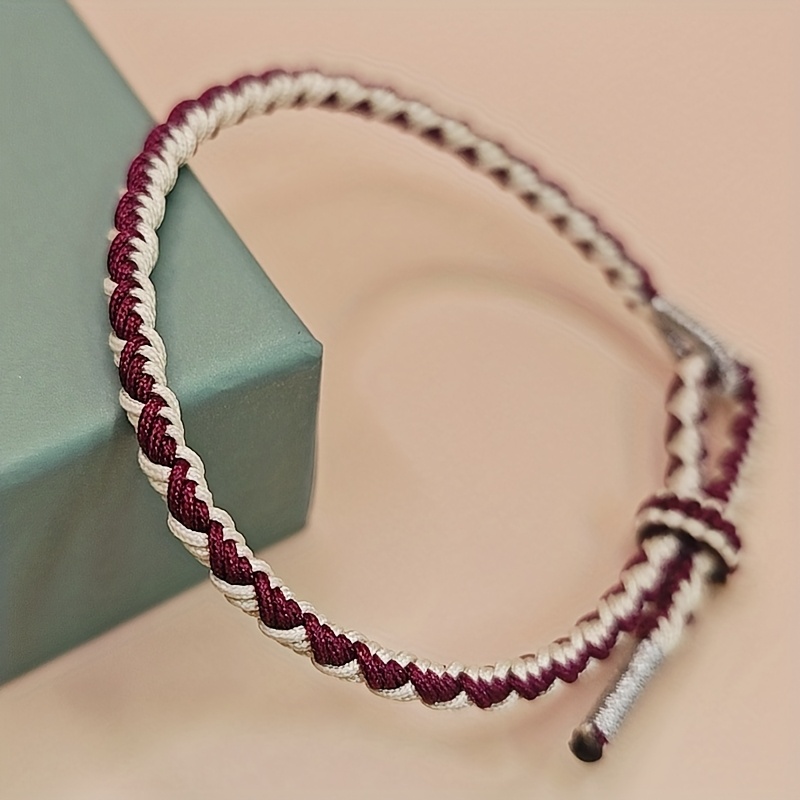 Adjustable Heart Two Tone Rope Bracelet for Daily Wear & Valentine'S Gift