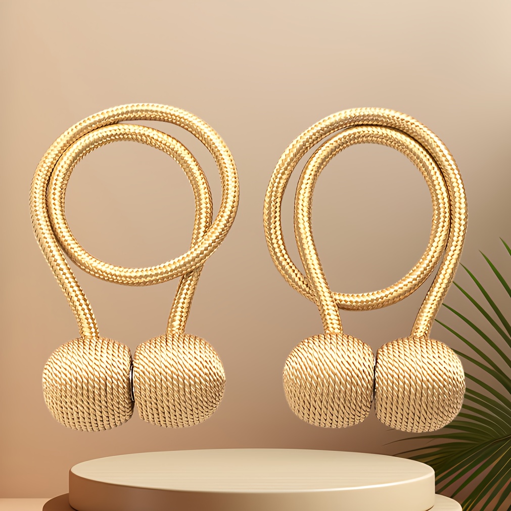 2pcs Decorative Magnetic Straps, Headphone-Style Magnetic Straps, Curtain Straps, Curtain Tying Straps, Bathroom Curtain Straps, Multi-Purpose Straps, 2-Pack