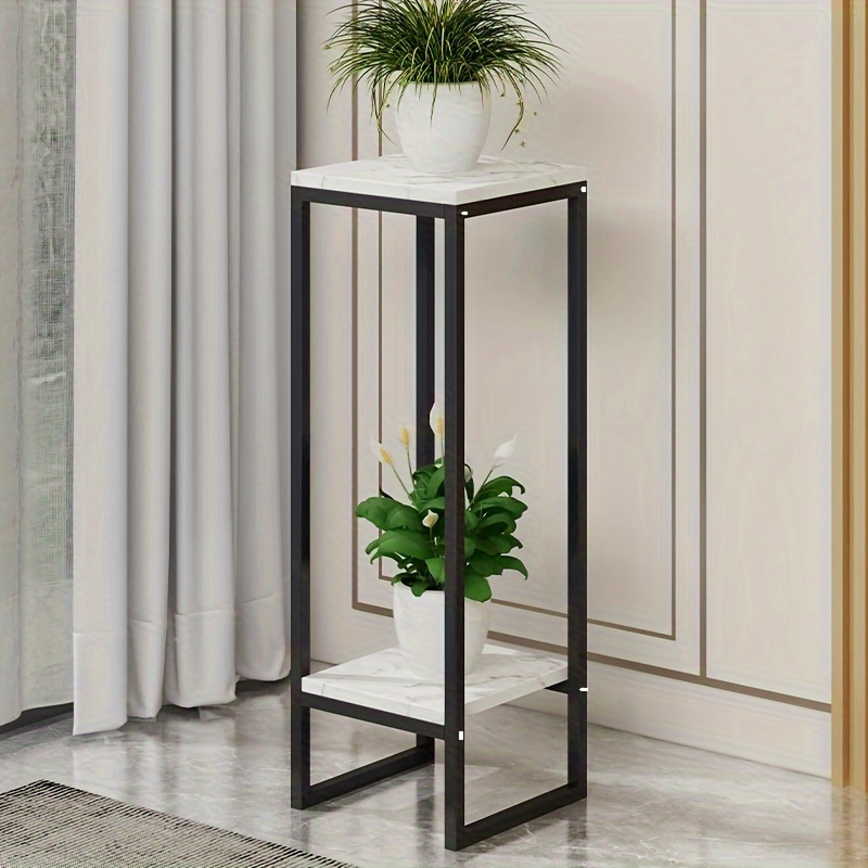 Image of 1pc 2-layer Flower Rack Storage Shelf Easy Office Bedroom 3 Color Decoration Frame Living Room Bedroom Balcony Iron Metal Flower Pot Rack Green Plant Rack Home Decoration Rack, Utility Racks