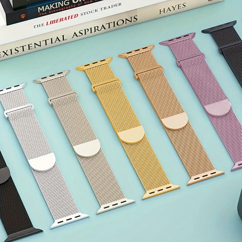 fashion   new mesh stainless steel watch band compatible with   watch straps 38mm 40mm 41mm 42mm 44mm 45mm 46mm 49mm suitable for iwatch     11 10 9 8 se 7 6 5   1 stainless steel   magnetic loop band
