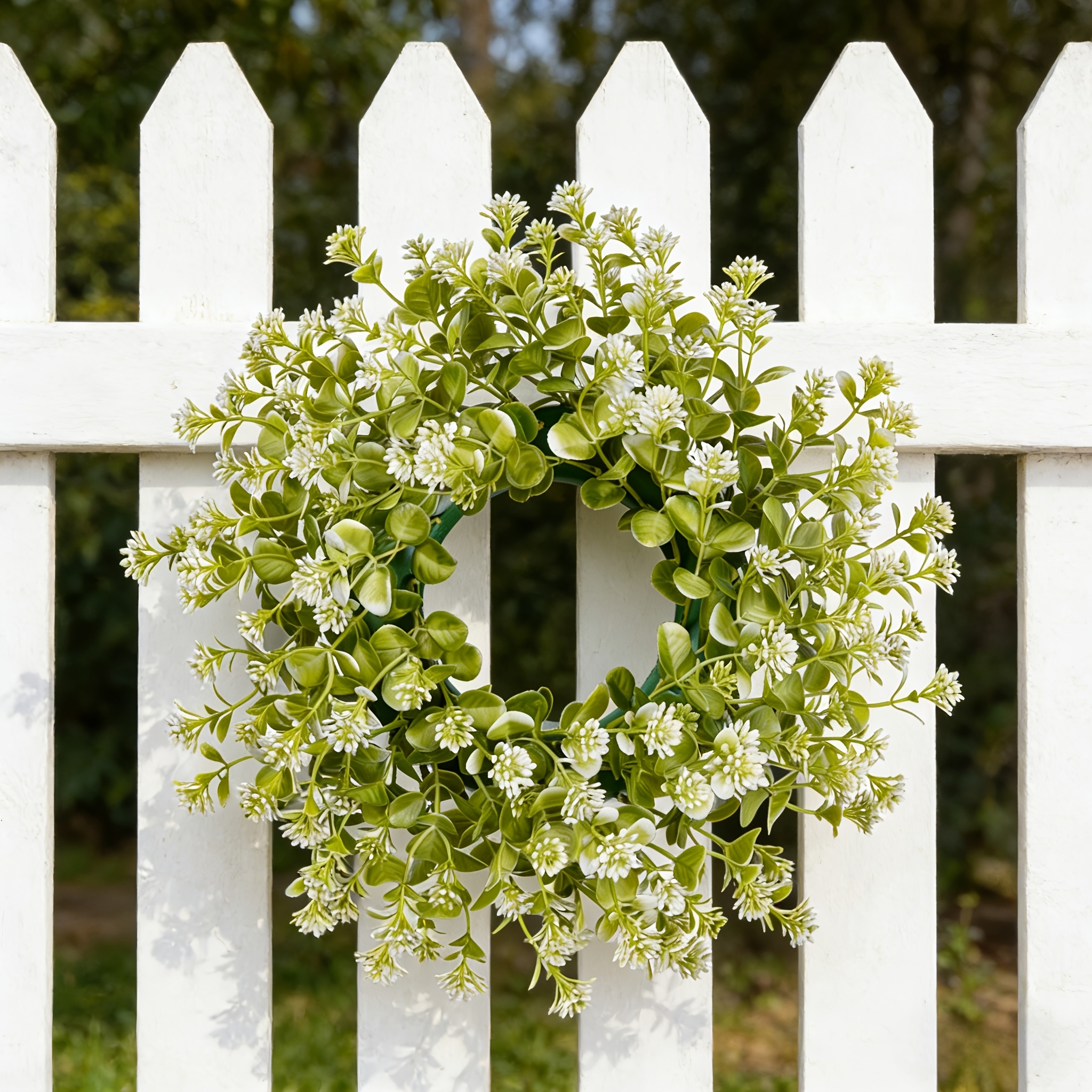 Türkranz Eukalyptus Künstlicher Eukalyptus-Kranz 50 Cm – Grün, Mit Beeren, Für Tür Oder Wand, Wetterfest, Innen & Außen, Rustikale Deko Für Frühling & Sommer