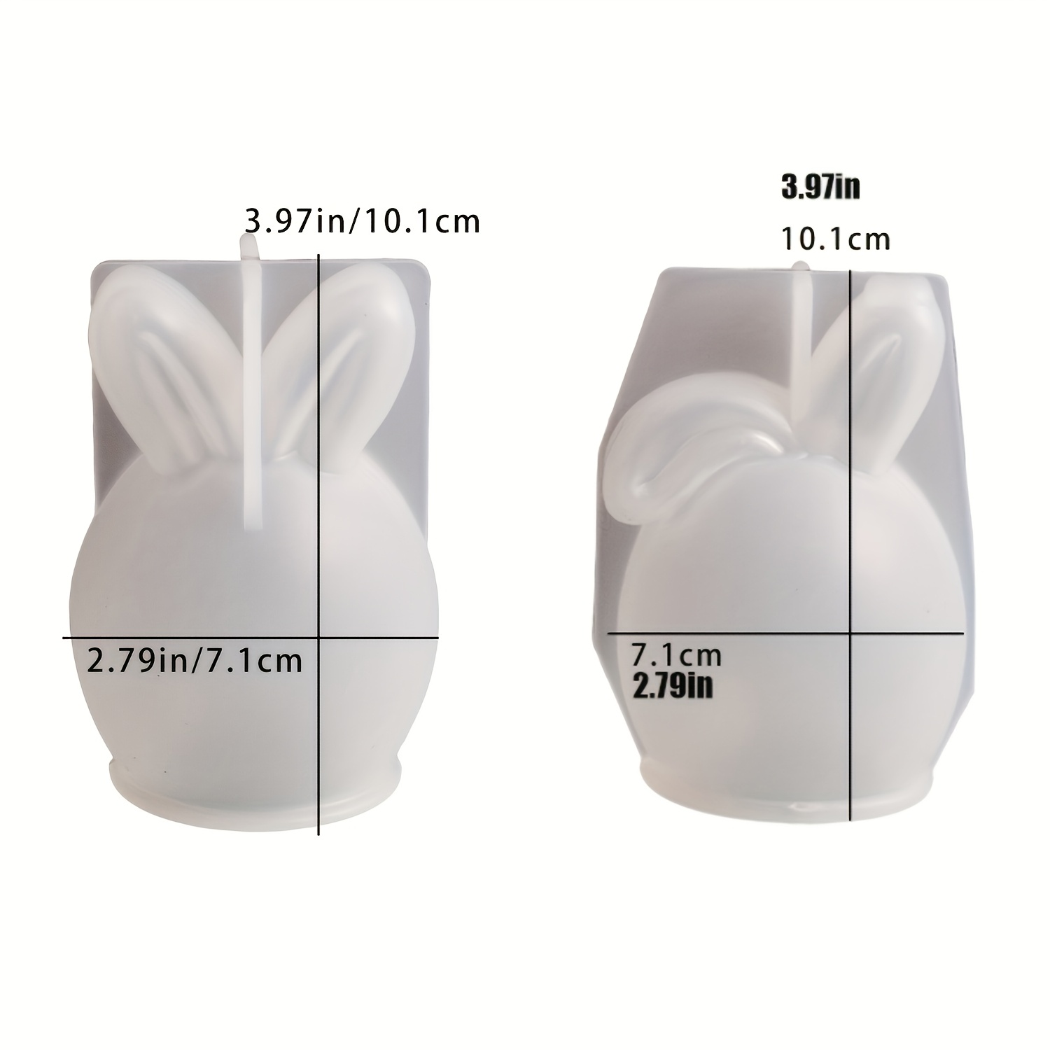 2 Easter Bunny Candle Plaster Glue Resin Mold Decorative Ornaments Crafts Making Tools