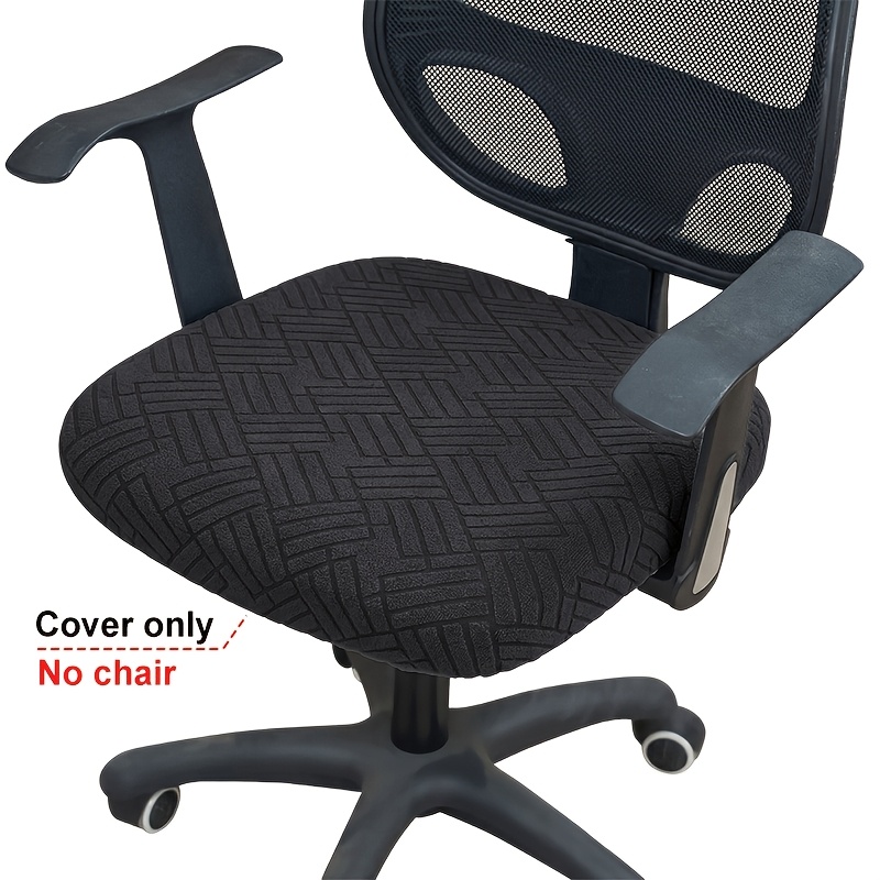 1pc Windmill Pattern Jacquard Fleece Office Chair Cover, Office Chair Protector