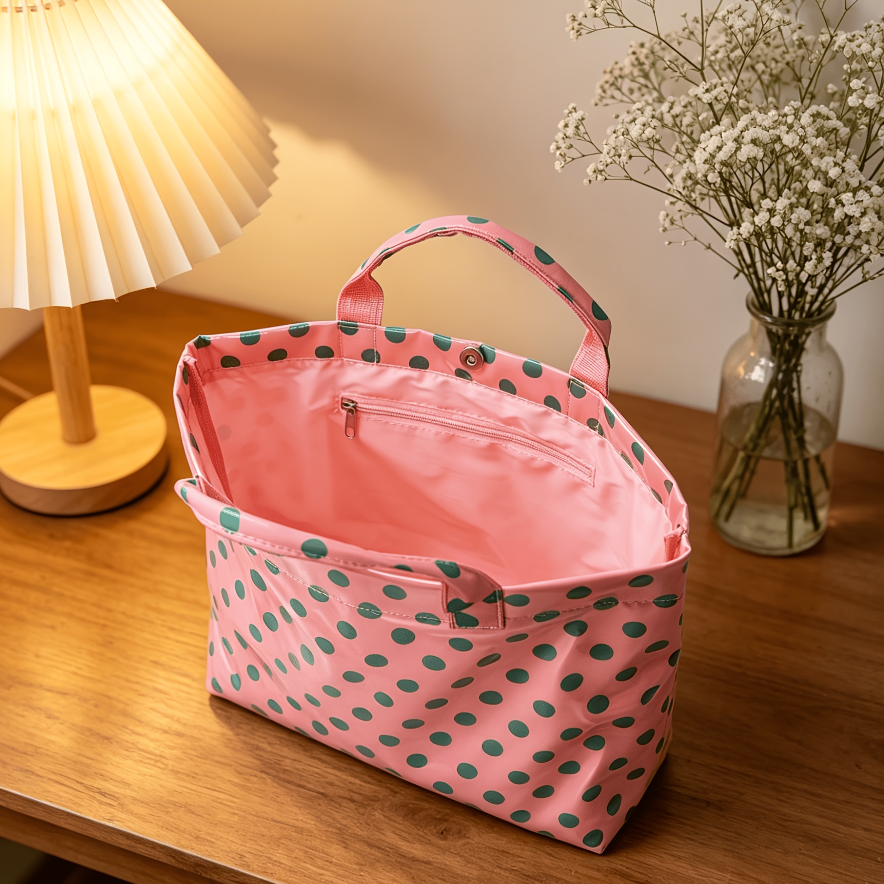 Women's Large-Capacity Polka Dot Tote Bag, Versatile Shopping Bag