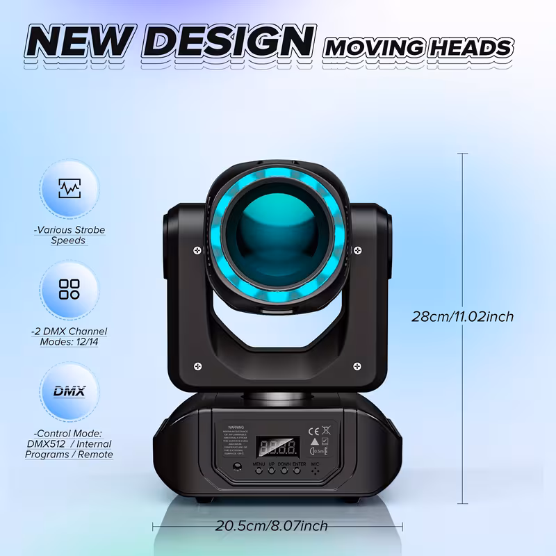 led moving head lights 18prism rgbw gobo beam stage spot light dj disco dmx 1