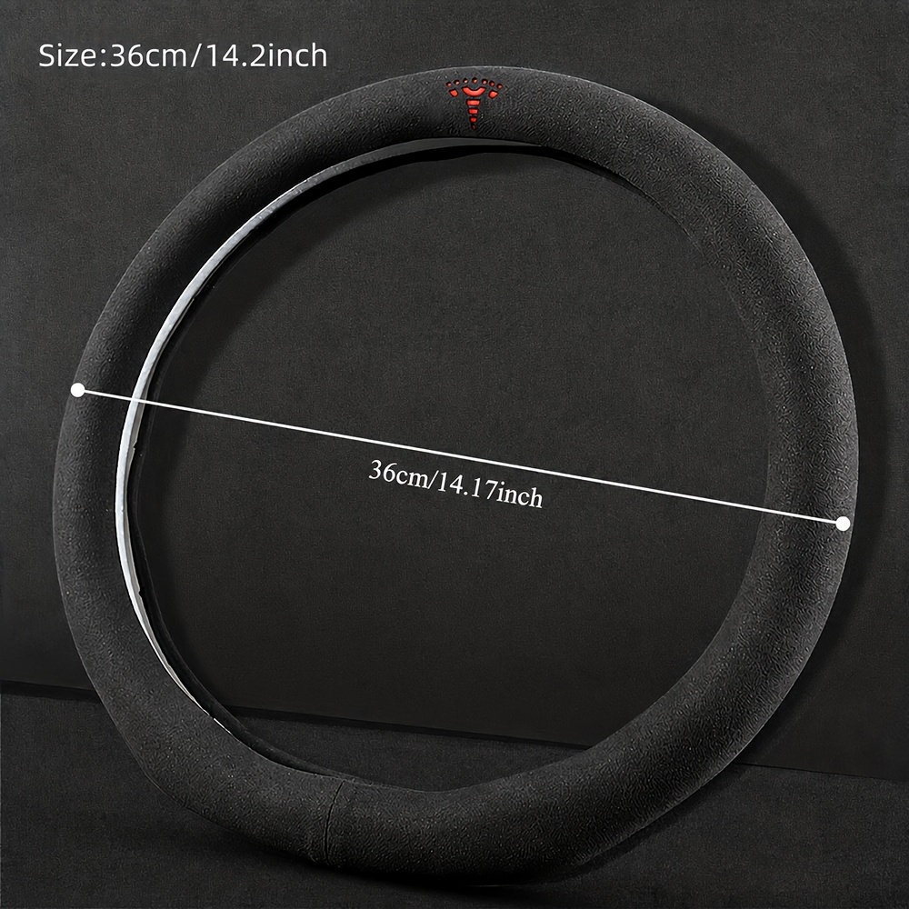 Cofit Compatible For Model 3/y Steering Wheel Cover With Logo, Non-slip Grip & , Steering Wheel Compatible For 's Ev Car Accessory ()