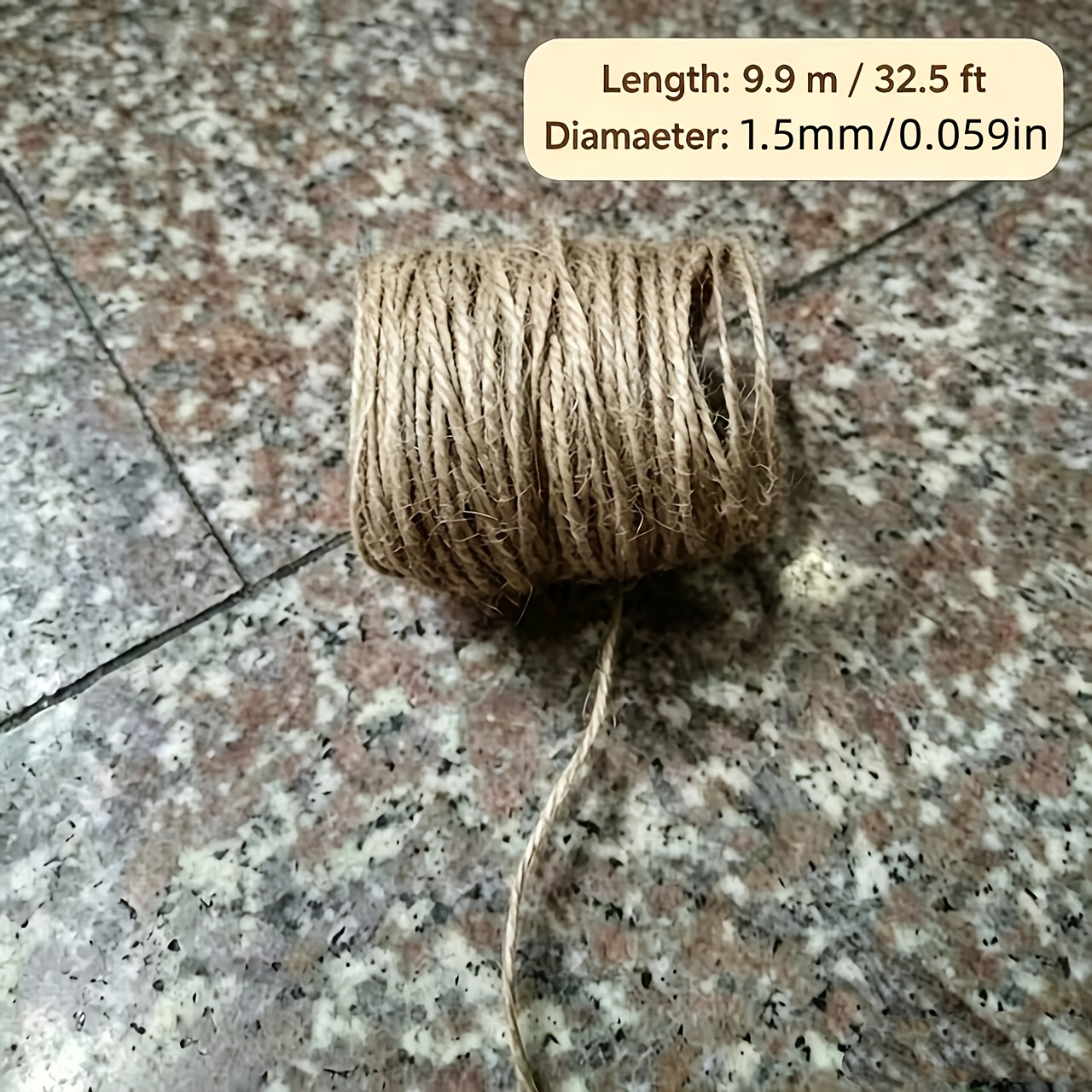 TEMU [9.9 di Lunghezza, Piccolo Sacchetto di Imballaggio] Spago di Iuta Naturale - per Imballaggio , Adatta per Tenditura di Piante, Tessitura,