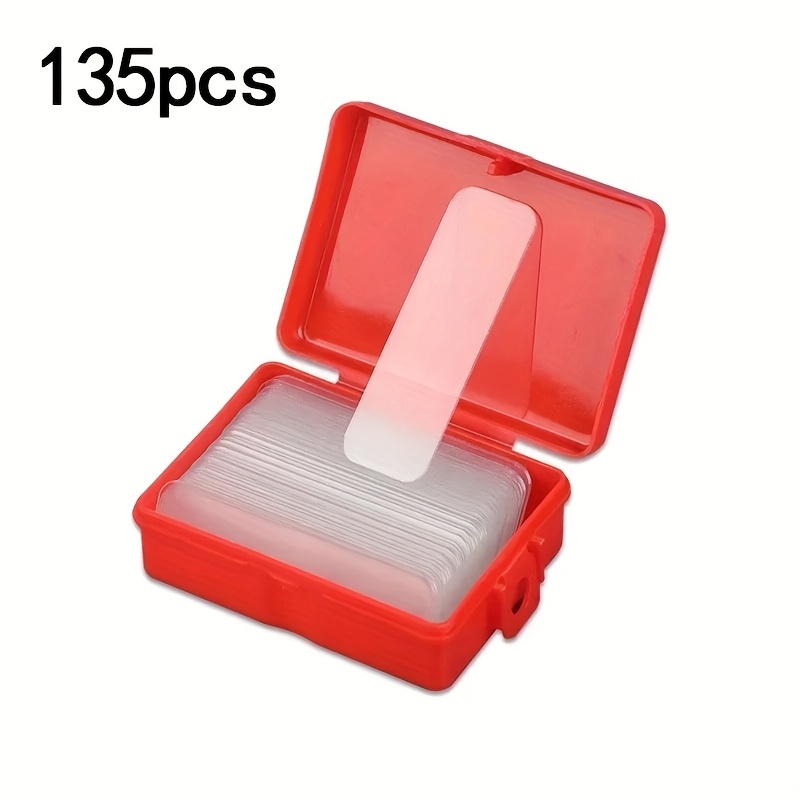 TEMU 135pcs Strong Transparent Nano Double-sided Adhesive Strips, Removable Without Residue, High- Acrylic Pvc Strips, Comes With A Storage Box For .