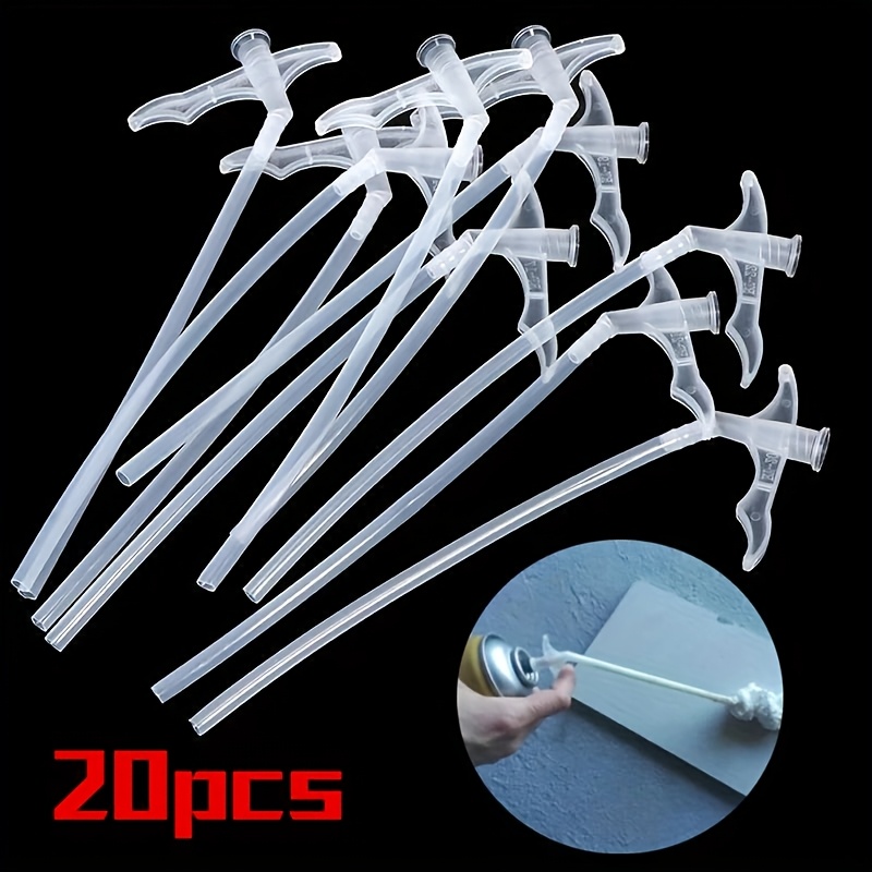 

20pcs Disposable Spray Foam Nozzle Tubes - Polyurethane Sealant For Caulking & Heat Insulation, Includes Rubber Hose Adapter