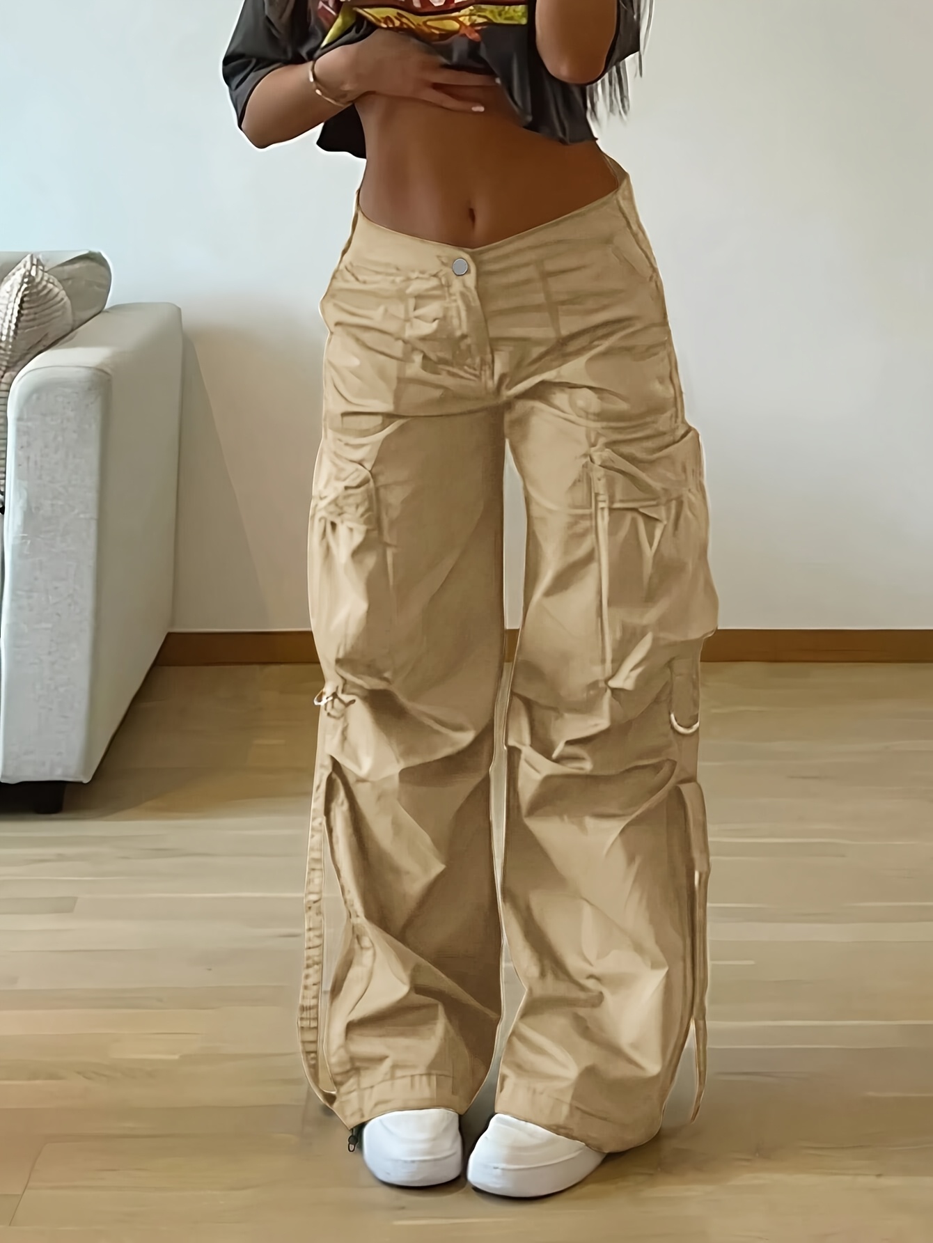 womens high waisted loose fit cargo pants y2 100 - Temu