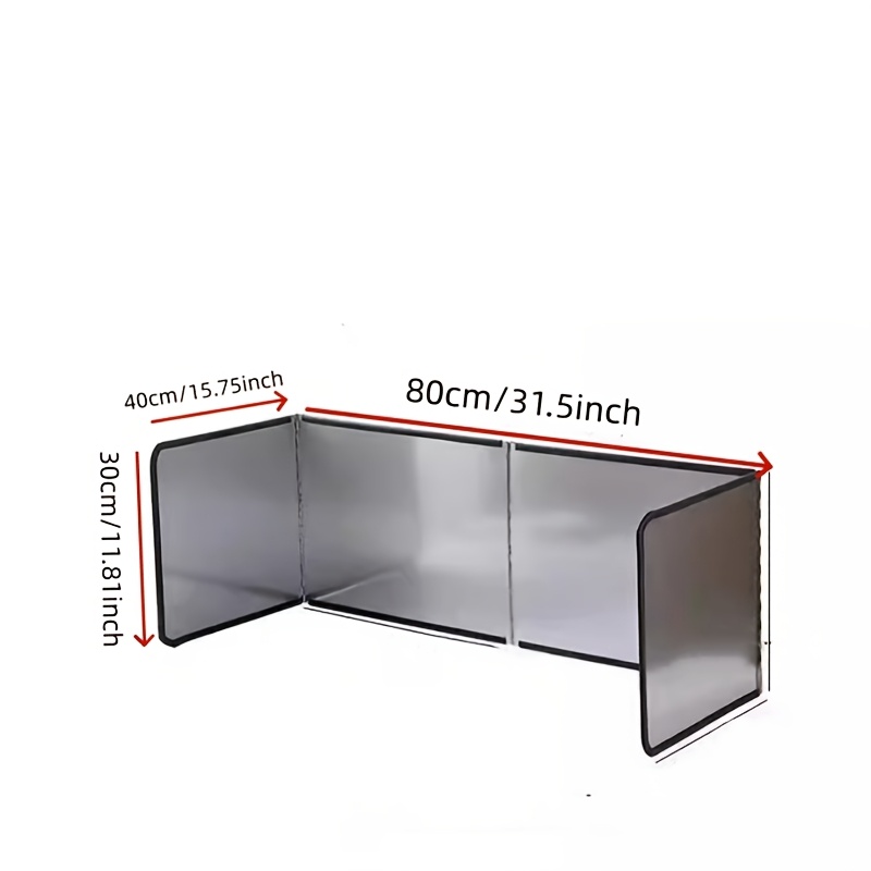 TEMU 1pc Double-panel Stainless Steel Splash Guard, Heat-resistant, , Kitchen Stove Protection Cover, Foldable Design, Suitable For Home, Rv, Camping