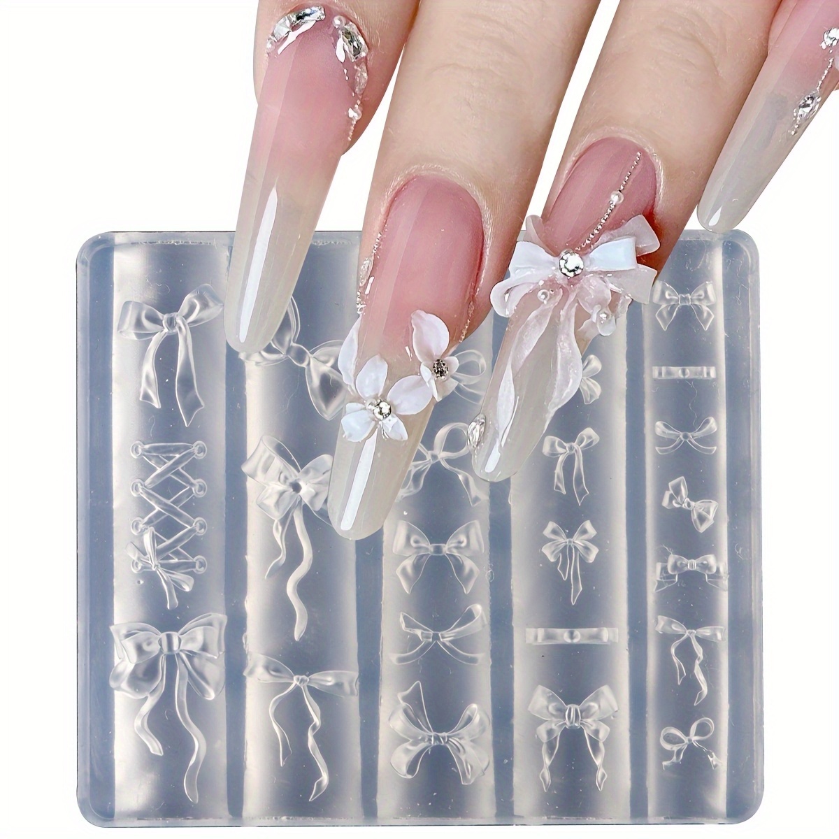 E-shop Bogen-Nagelform DIY, Nagelkunst-Stempelvorlage, 3D-Nagelschnitzform, geeignet für Nageldekoration Salonzubehör Werkzeuge,
