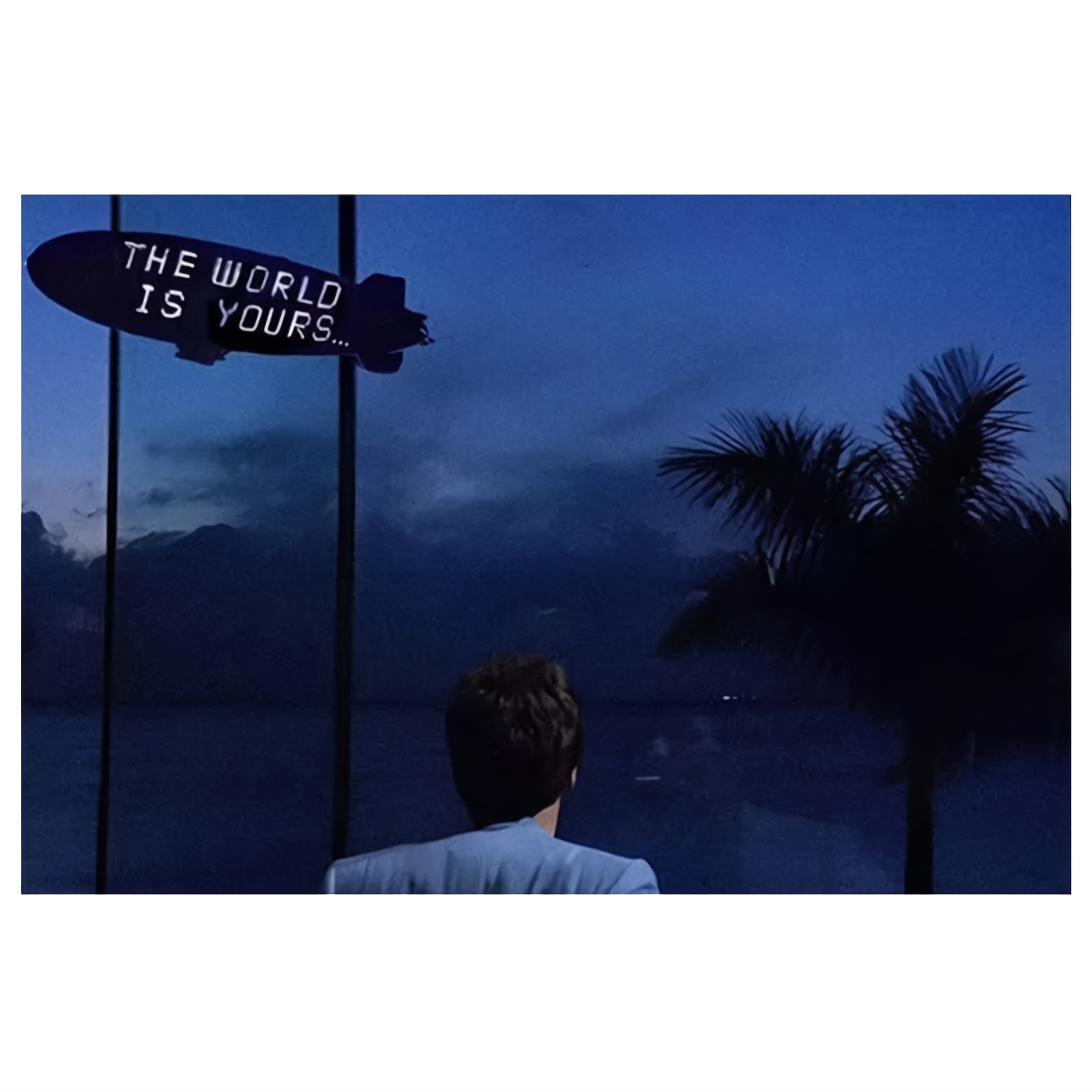 TEMU Plat 2D, 1 pièce " est à toi" Art mural sur toile cadre - 12"x18" de plage de nuit avec palmiers et vue sur l'océan, Style d'art décoratif , ,