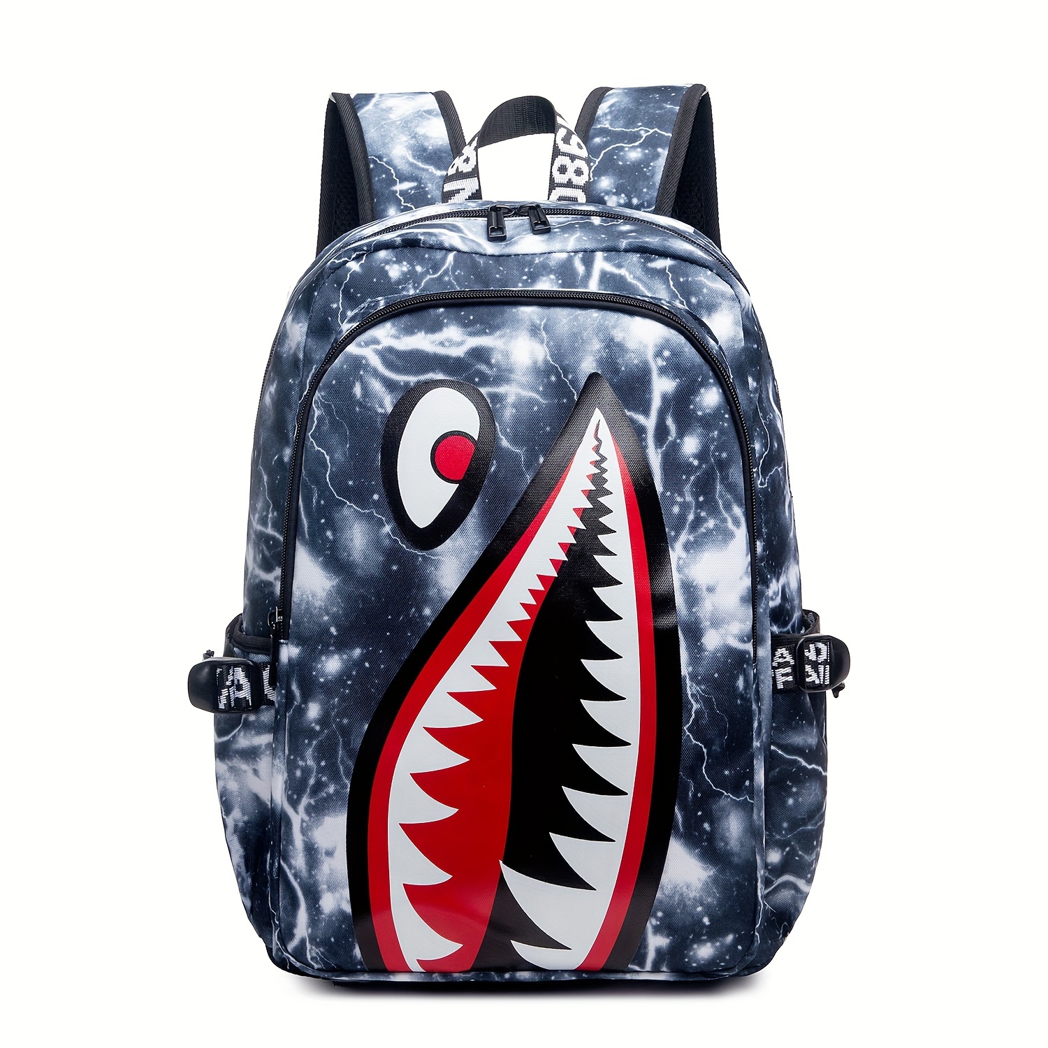 

Cool Anime Shark Teen Backpack - Lightweight, Waterproof Nylon School Bag With Adjustable Straps For Boys & Girls