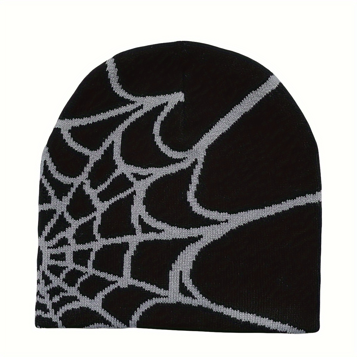 1pc unisex black and white spider web hip hop jacquard