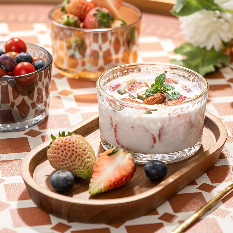 

Clear Glass Dessert Bowls: 3 Sizes For Every Occasion - Perfect For Yogurt, Jams, And More - Hand Wash Only - Reusable And Recyclable