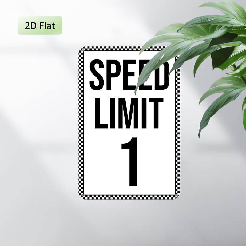 TEMU 2d Flat, Two-dimensional Plane, Two-dimensional Plane - Two-dimensional Plane 1pc Speed Limit Sign | Fast Racing Party Decoration Fun Metal Tin