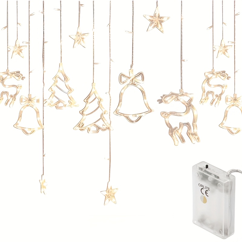 TEMU Led Christmas Decorative Lights, Christmas Tree Reindeer Wind Chime Decorative Lights, Holiday Atmosphere Decorative Lights. Usb String Lights