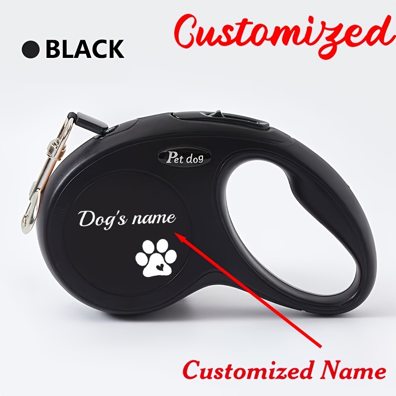 Personalized Paw Print Pattern Automatic Retractable Leash, 3m Length