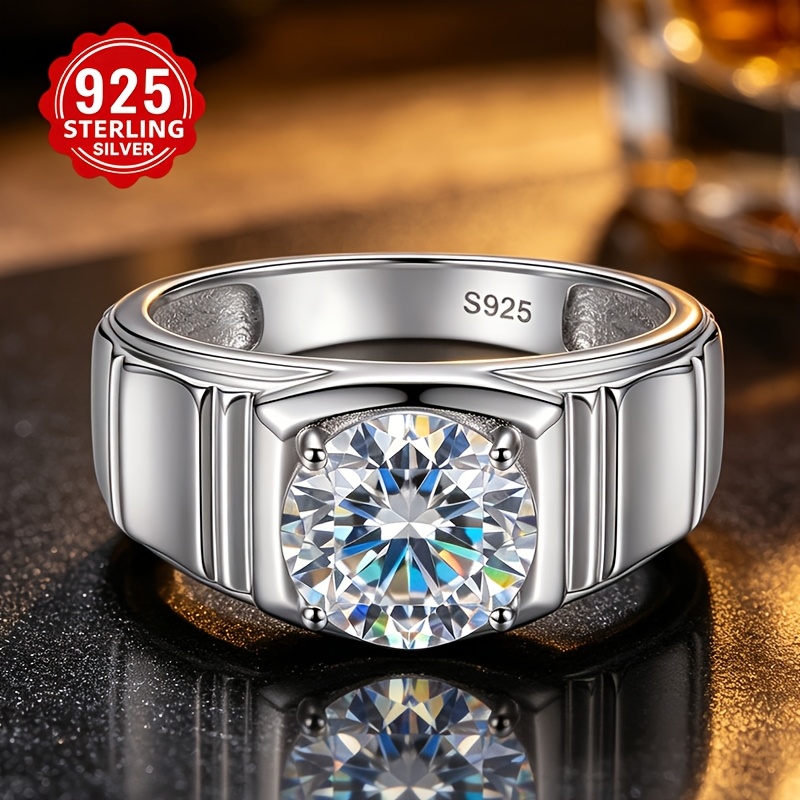 Image of 925 Sterling Silver Exquisite Ladies' Fashionable Jewelry Ring, With A , Luxurious, Elegant, Classic, Suitable For Parties, Fashionable, Set With Moissanite, A High-level Ladies' Jewelry Ring