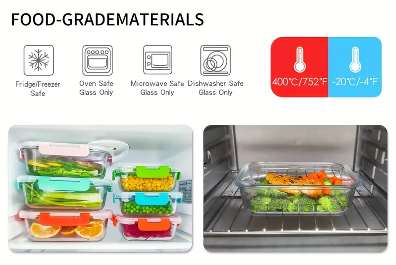 20 pieces 10 containers 10 lids high borosilicate glass meal prep containers food storage containers with airtight leakproof lids glass lunch boxes for home restaurants Product details 1