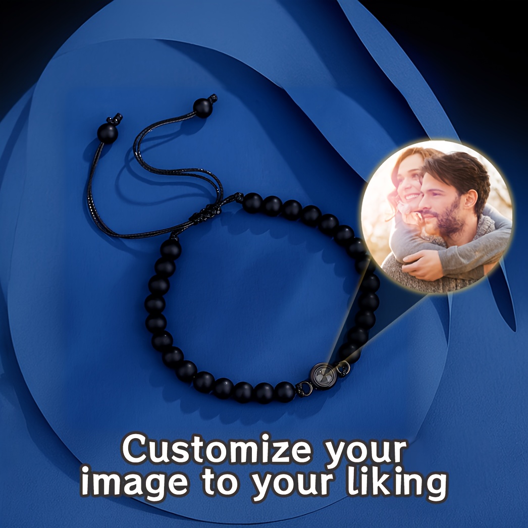

Customized Projection Bracelet, Adjustable Customized Photo Projection Frosted Bracelet, Valentine's Day Mother's Day Anniversary Birthday Gifts For Women And Men