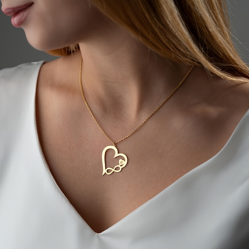 Women's Custom Initial Heart Pendant Necklace