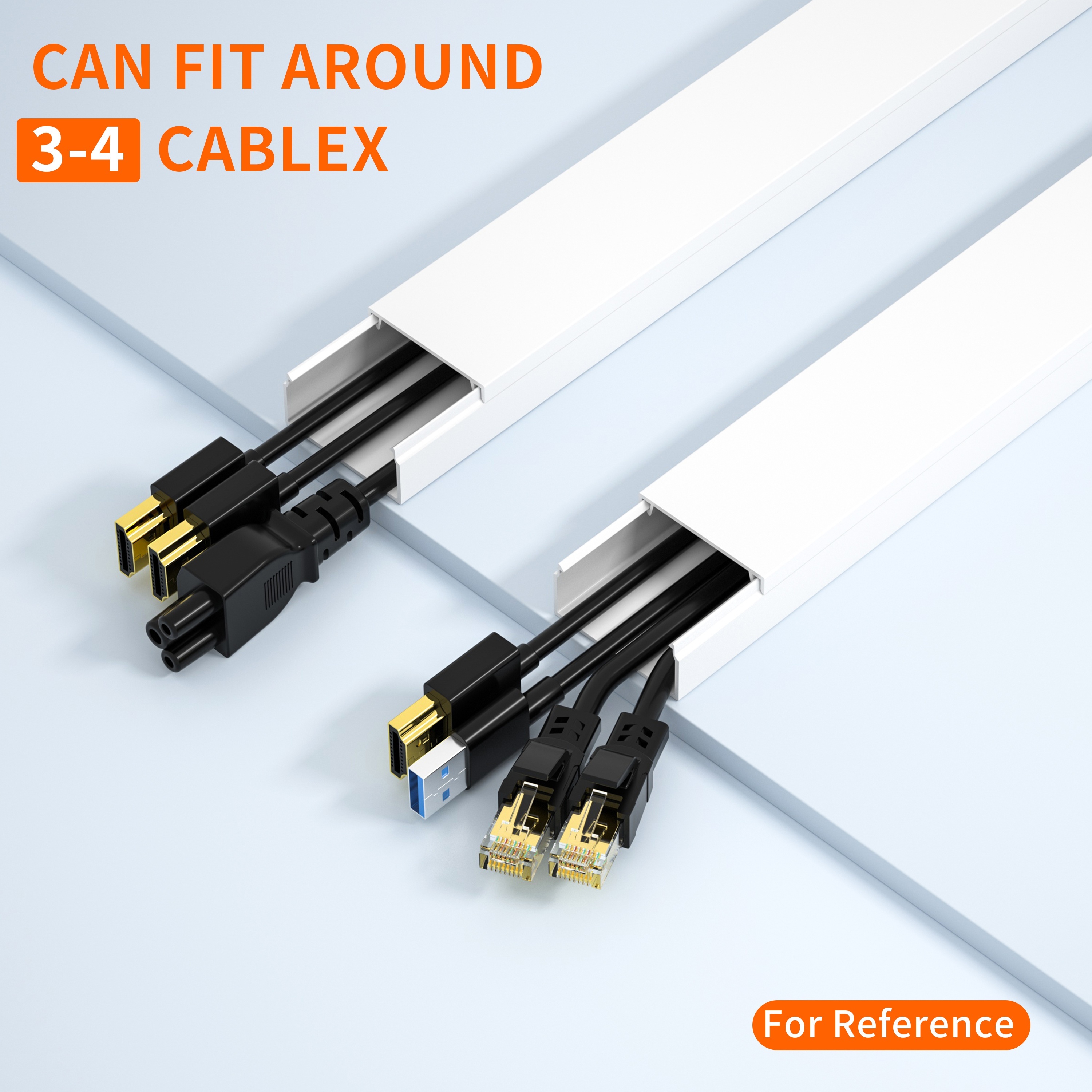  Ocultador de cable para un cable, 102 pulgadas, cubiertas de  alambre pintables para pared de cables, ocultador de alambre de PVC,  canaleta de cable individual para un cable de extensión grueso, 