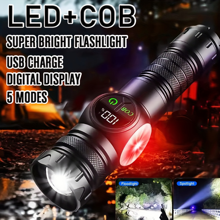 1000 Lumen Rechargeable Mini Flashlight With Magnet & Clip - Dual LED/COB Light, 6 Modes, IPX4 Waterproof - View #9