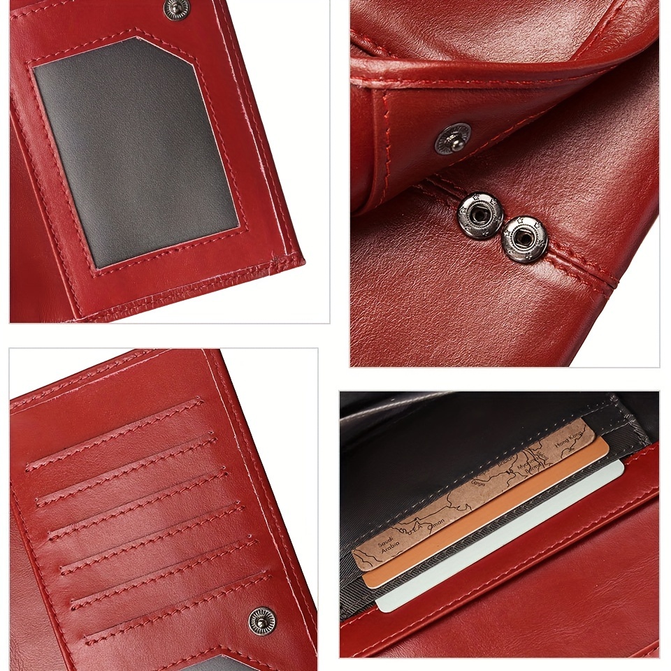 Billetera larga clásica de color sólido vintage, versátil monedero texturizado, portatarjetas de crédito versátil