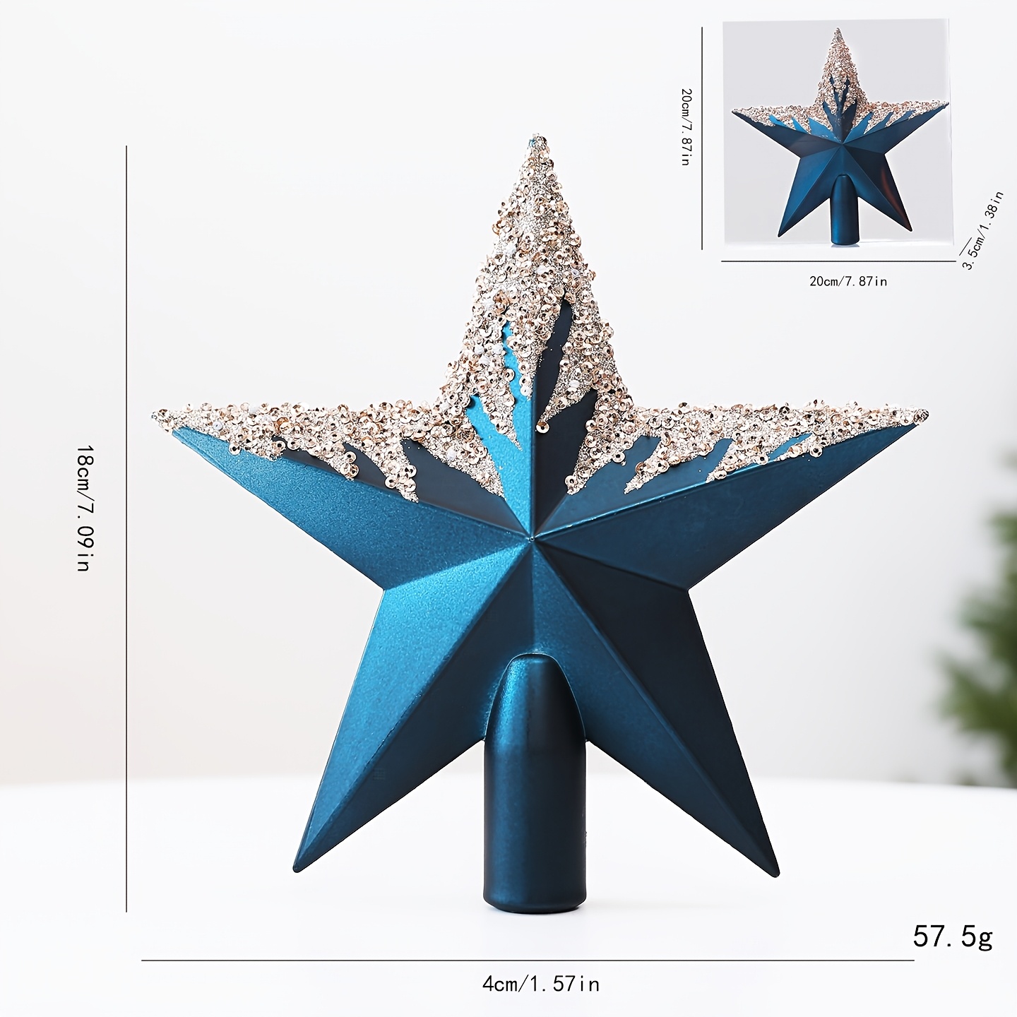 TEMU 1pc Vintage Five-pointed Star Christmas Tree Topper, Christmas Decoration Hat, Christmas Ornament