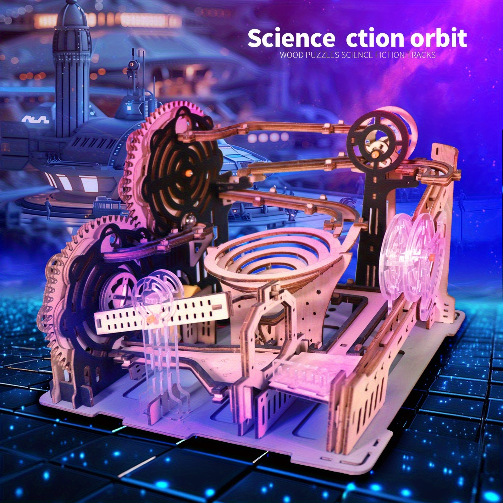 TEMU 3d Wooden Puzzles Model Kits For Adults Diy Handmade Christmas And Birthday Gift Halloween Party Favors(without Battery)
