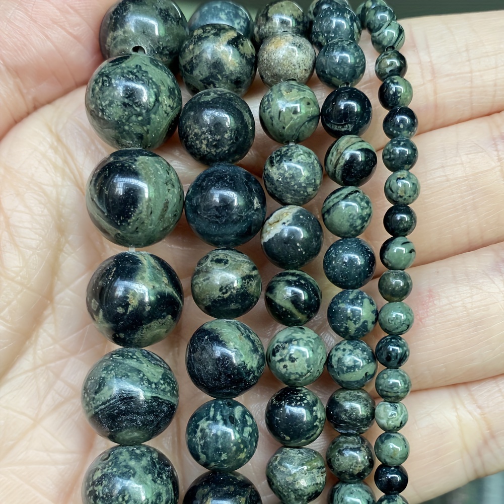 

Natural Rhyolite Stone Beads, Assorted Sizes, Round Polished Bead For Jewelry Making, Diy Necklace And Bracelet Crafting Accessories