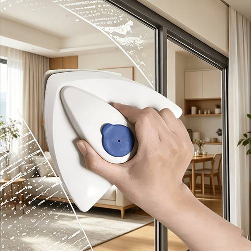 1pc double sided magnetic cleaning tool window cleaner with dual water tanks squeegee system abs multi surface glass cleaner for bathroom room outdoor ship