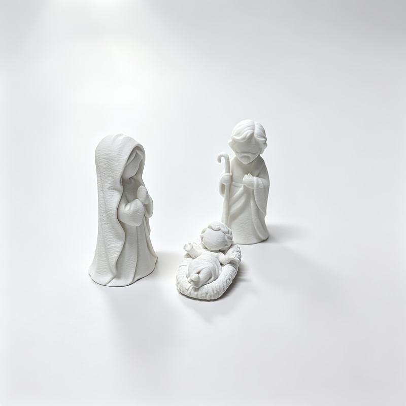 TEMU 3-teiliges Tannenlandschaft und Weihnachts-Multi-Szenen-Modelle, Micro-Landschaft Desktop Stall Geburts- Modell Set, Hobby Sammlung Bastelmodell