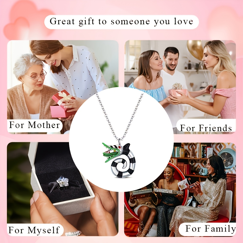 925 Silver Plated Snake Hoop Design Pendant Necklace