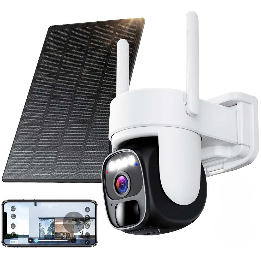 Solar-powered Security Camera, Supports 1440p High-definition Resolution, 4g Outdoor Use, Human Detection, Color Night Vision, 360° Panoramic View, Bidirectional