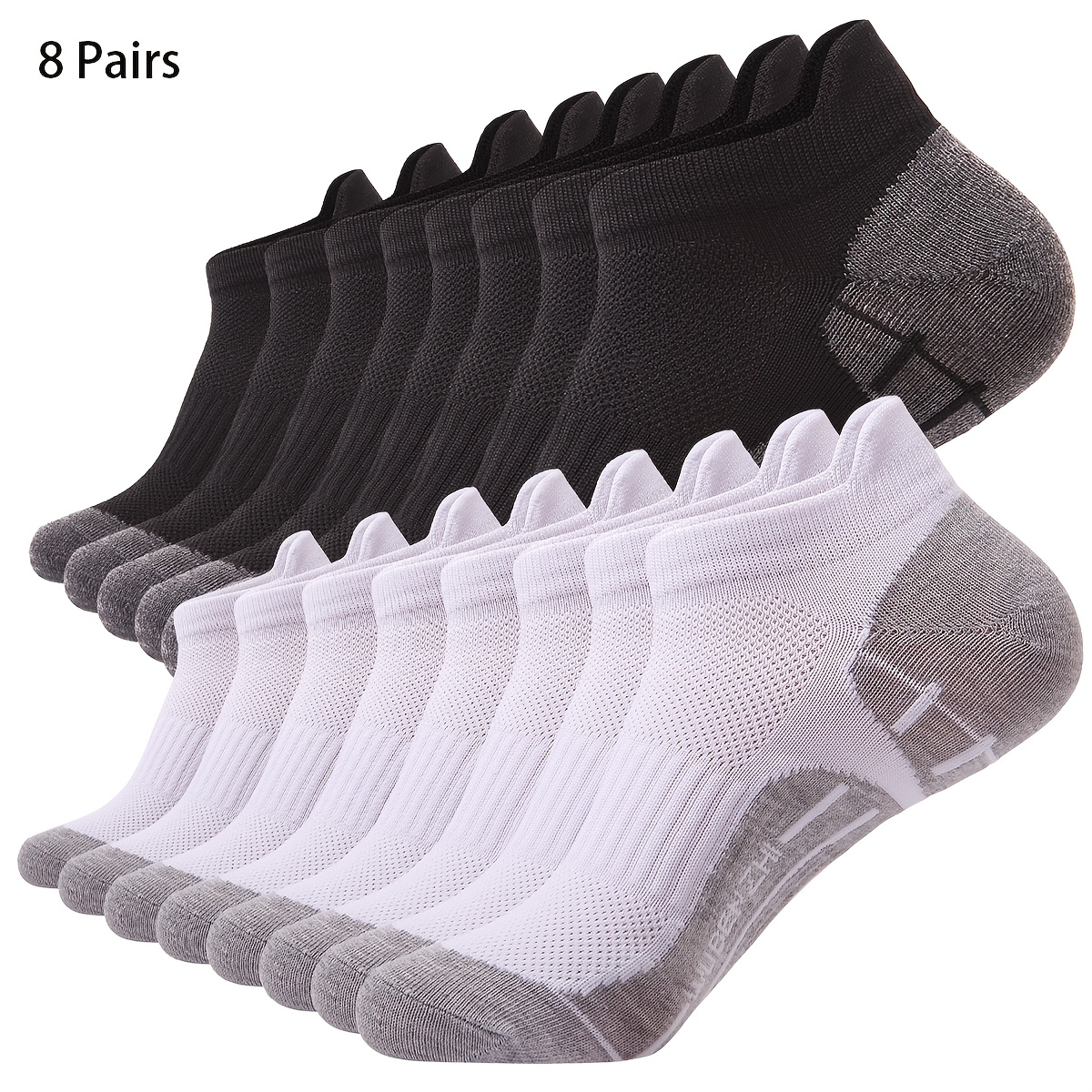 8   calzini sportivi unisex alla  , traspiranti ad asciugatura rapida, calze sportive leggere e traspiranti per    