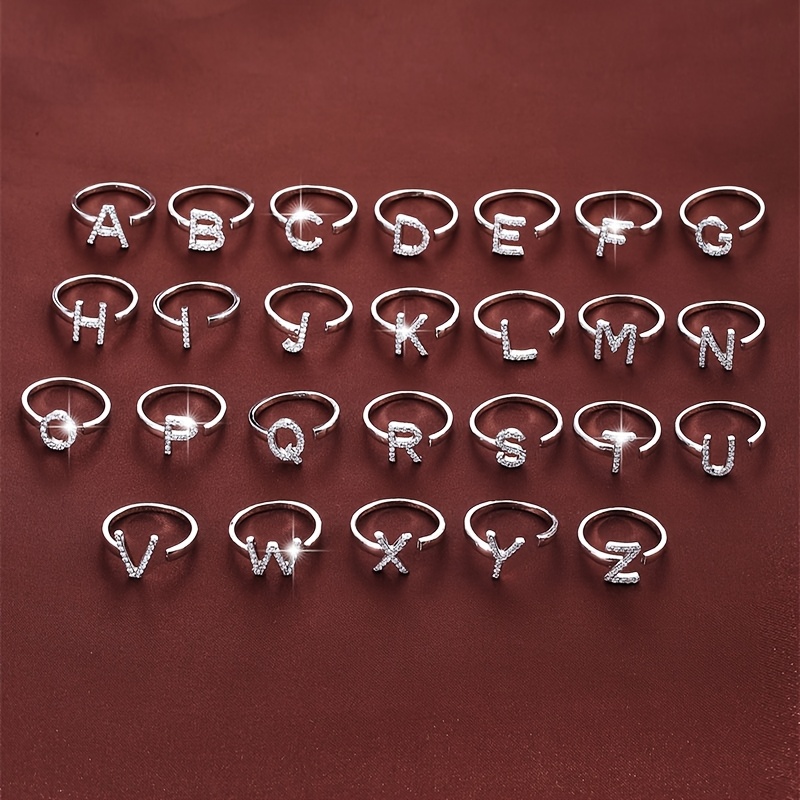 Letter Set Zirconia Women's Ring
