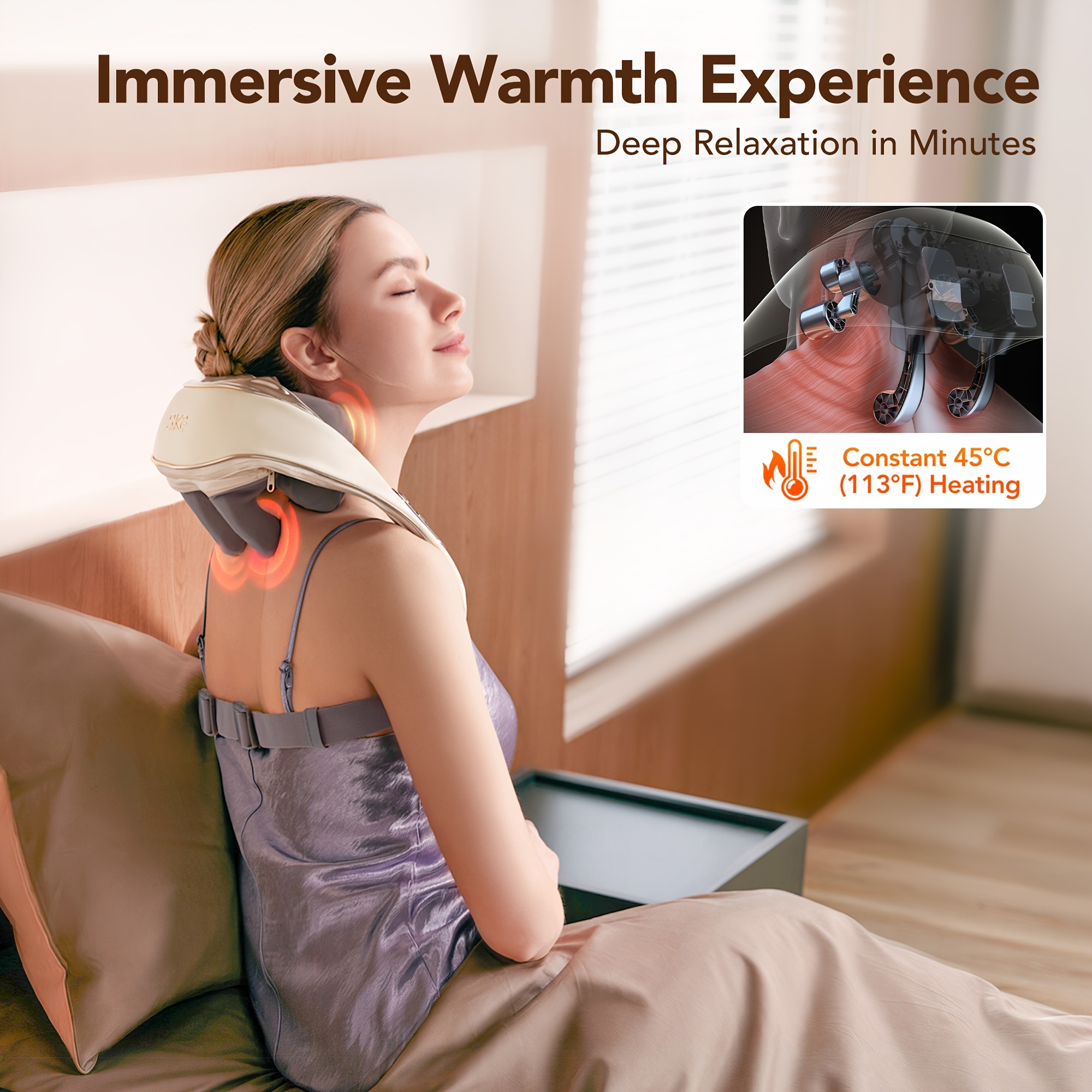 SKG Cordless Neck And Shoulder Massager with Heat, 6D Shiatsu Bionic Hand Kneading Machine for Trapezius And Back, Wearable Hands-Free Electric Deep Tissue Full Body Massager, Portable Home Office Car Tech Gifts for Women Men Mom Dad 2 SKG Cordless Neck And Shoulder Massager with Heat, 6D Shiatsu Bionic Hand Kneading Machine for Trapezius And Back, Wearable Hands-Free Electric Deep Tissue Full Body Massager, Portable Home Office Car Tech Gifts for Women Men Mom Dad - Image 2